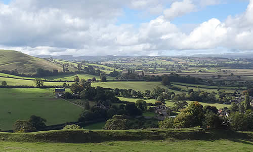 Views over Littleton Hill and Sutton Montis from Cadbury Castle